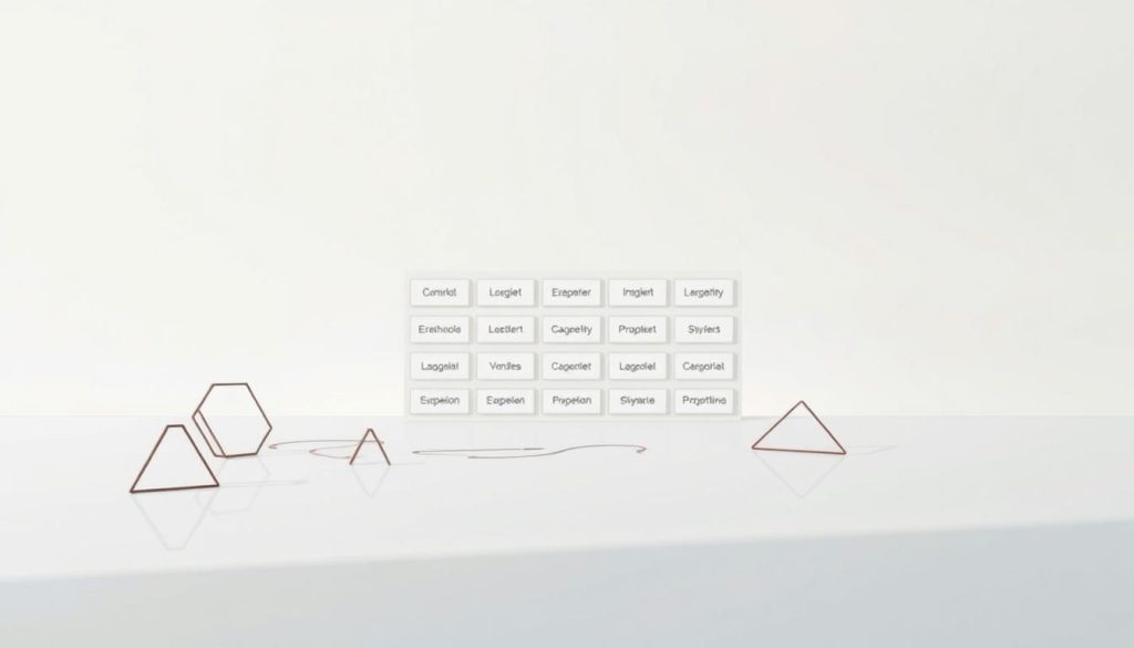 A structured approach framework depicted in a clean, minimalist style. In the foreground, a series of interconnected geometric shapes, representing the steps or stages of the framework. The middle ground features a grid-like layout, suggesting order and organization. In the background, a soft, neutral-toned gradient, creating a sense of depth and balance. The lighting is subtle, with gentle shadows accentuating the three-dimensional forms. The overall composition conveys a methodical, well-structured approach to problem-solving, suitable for the given context of conflict resolution in healthcare.